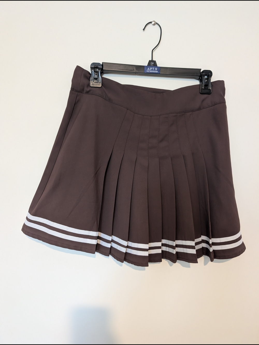 Camilla Brown Circle Skirt with White Stripe Trim